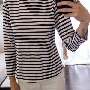 Striped Navy and White Women's Top